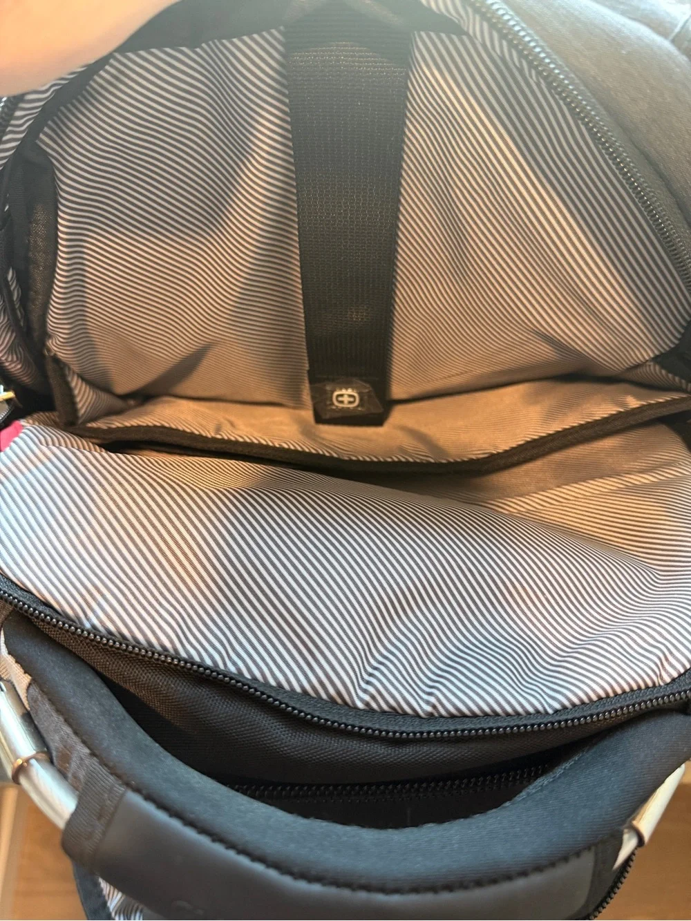 SwissGear Grey Travel Backpack with Red Cross Logo